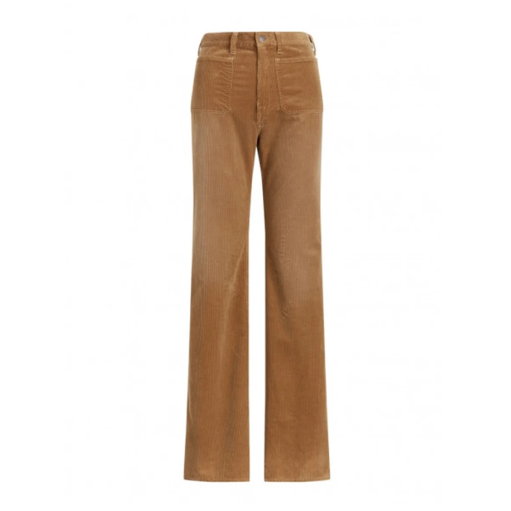 Polo Ralph Lauren Ribfluwelen Flare Broek Jenn New Ghurka Brown Dames