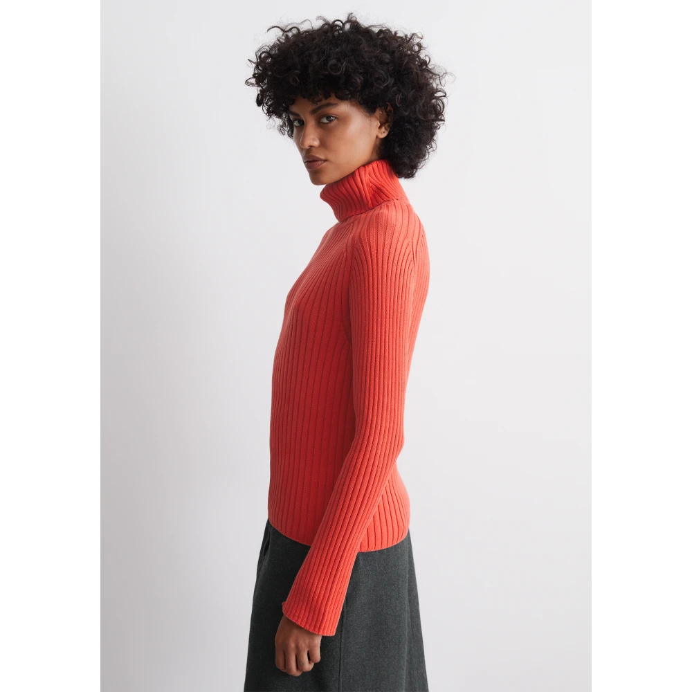 Marc O'Polo Geribbelde coltrui slim Blue Dames