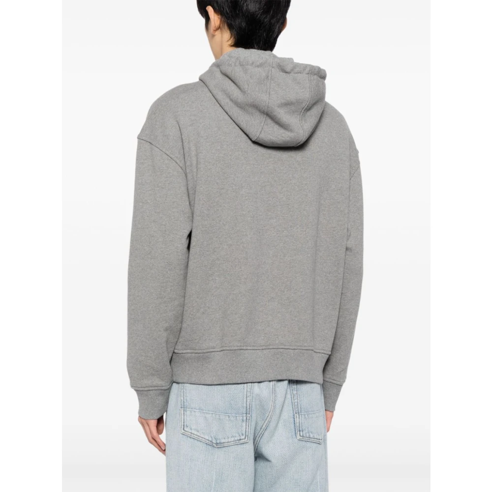 Maison Kitsuné Geborduurd Logo Grijze Sweater Hoodie Gray Heren