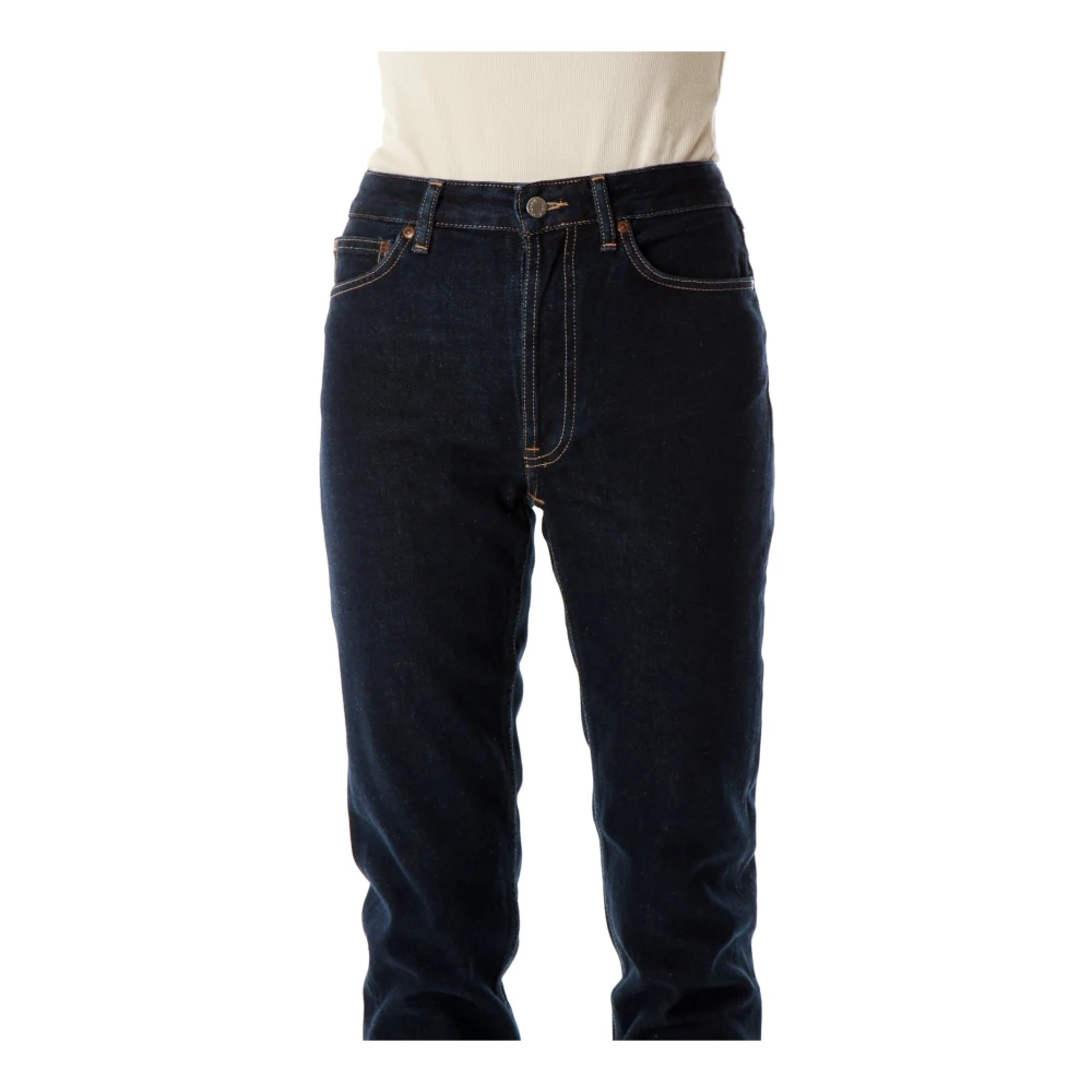 Nudie Jeans Hoge Taille Tapered Fit Jeans Blue Dames
