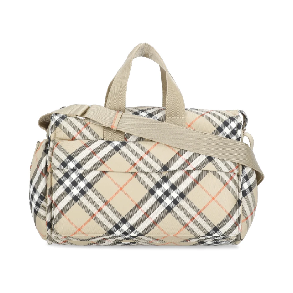 Burberry Kinderen Beige Duffel Tas Ruit Patroon Beige Dames