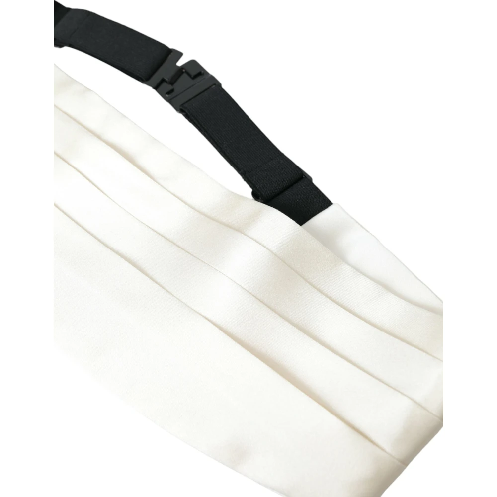 Dolce & Gabbana Witte Zijden Taille Cummerbund White Heren