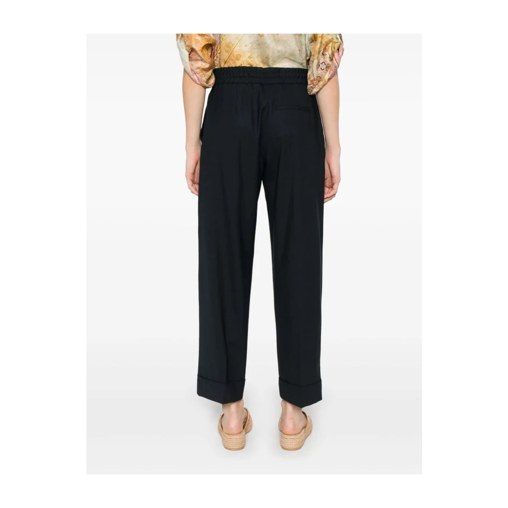 P.a.r.o.s.h. Blauwe Elastische Trekkoord Broek Blue Dames