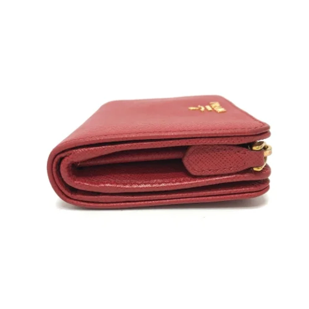 Prada Vintage Pre-owned Leather wallets Red Dames