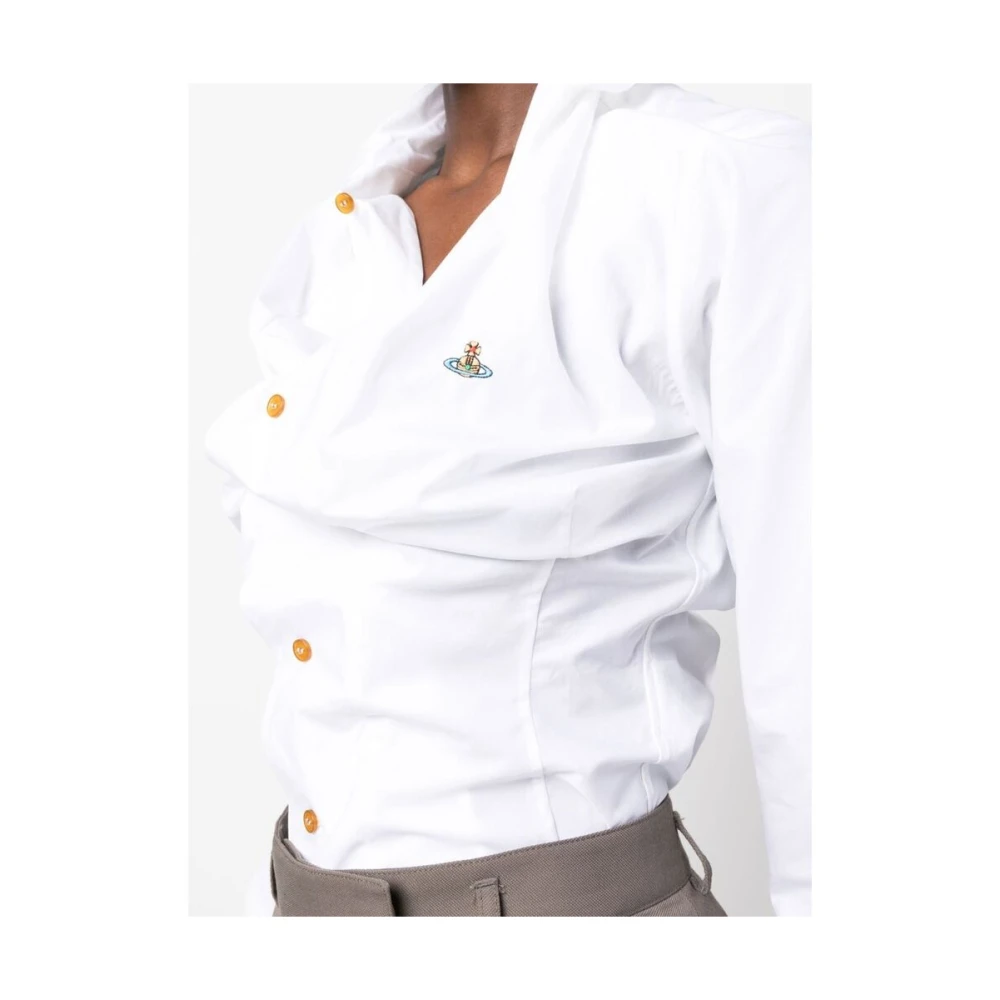 Vivienne Westwood Witte Katoenen Overhemd met Orb Logo White Dames
