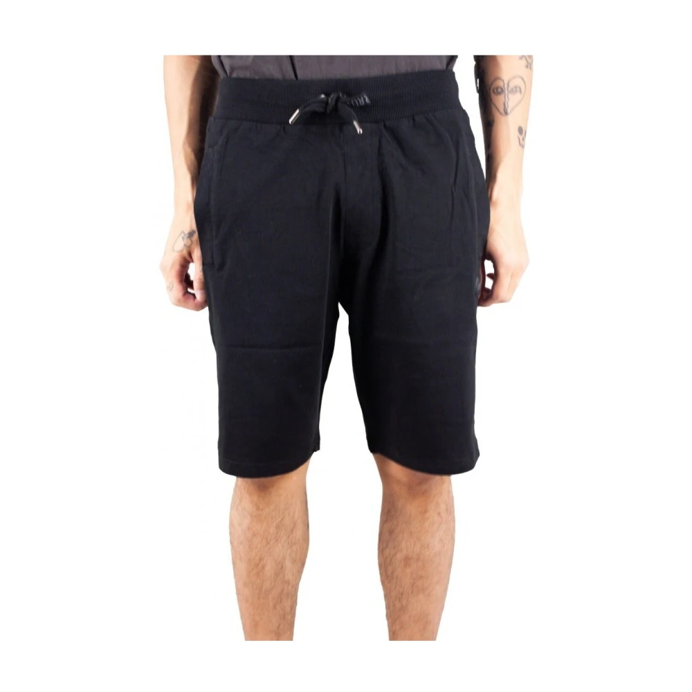 Cerruti 1881 Zwarte Jersey Shorts Rechte pasvorm Black Heren