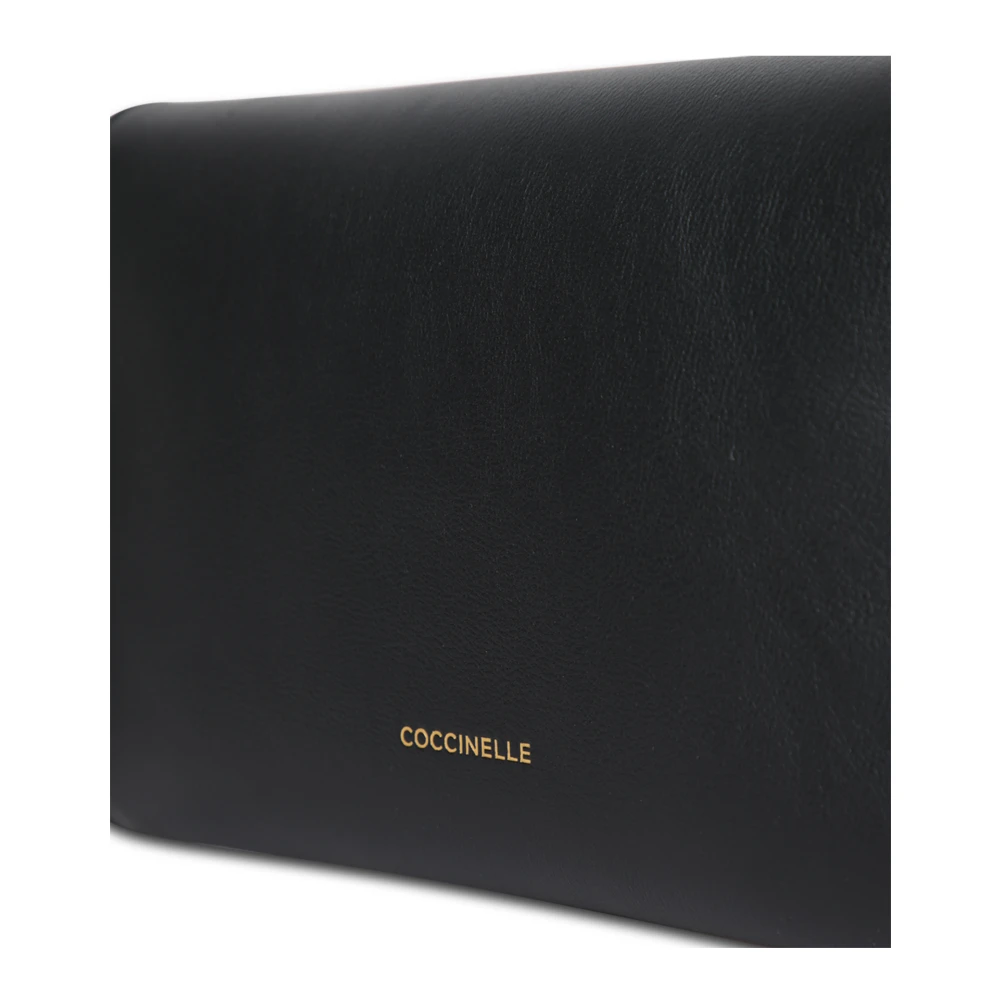 Coccinelle Gouden Ketting Schouderband Tas Black Dames