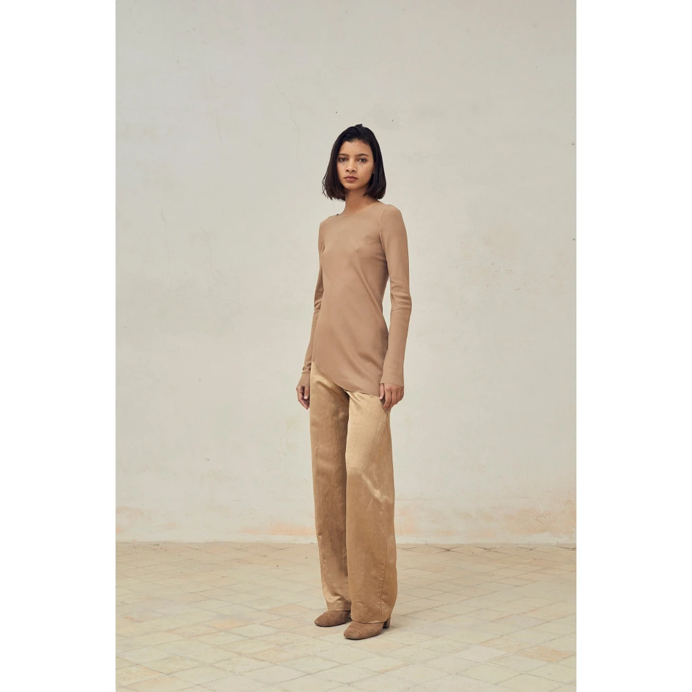 Cortana Seda Stretch Top Cacao Brown Dames