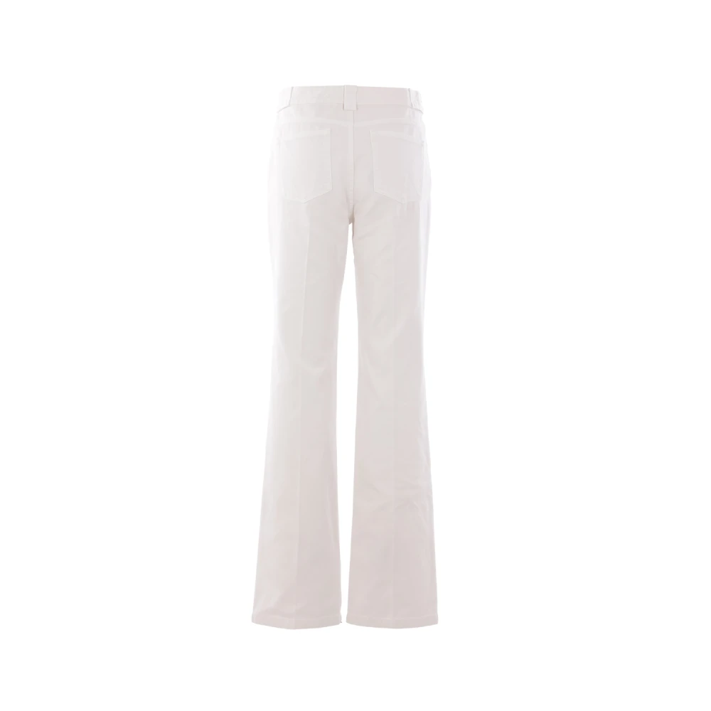 Chloé Rechte Pijp Ivoor Katoenen Broek White Dames