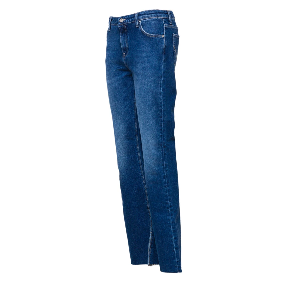 Roy Roger's Flared Denim Jeans met Lage Taille en Kwast Blue Dames