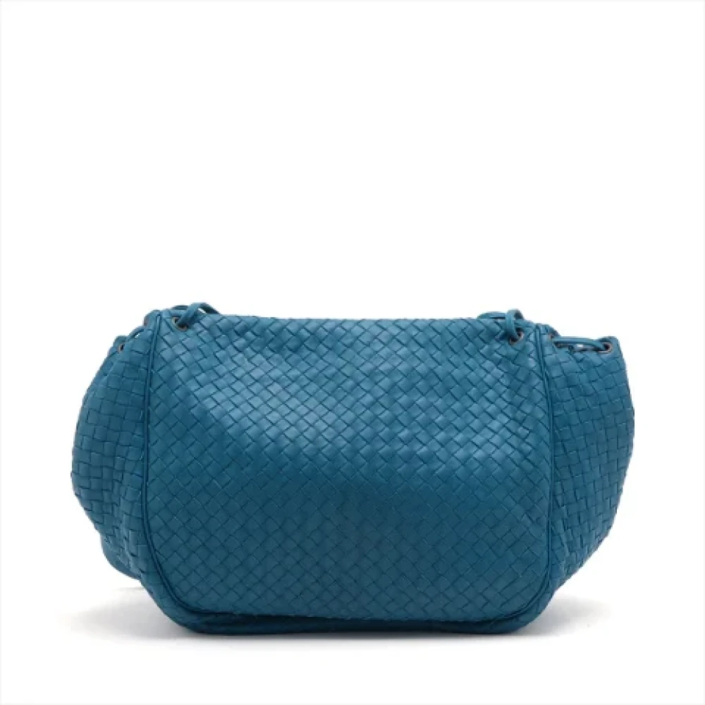 Bottega Veneta Vintage Pre-owned Leather crossbody-bags Blue Dames