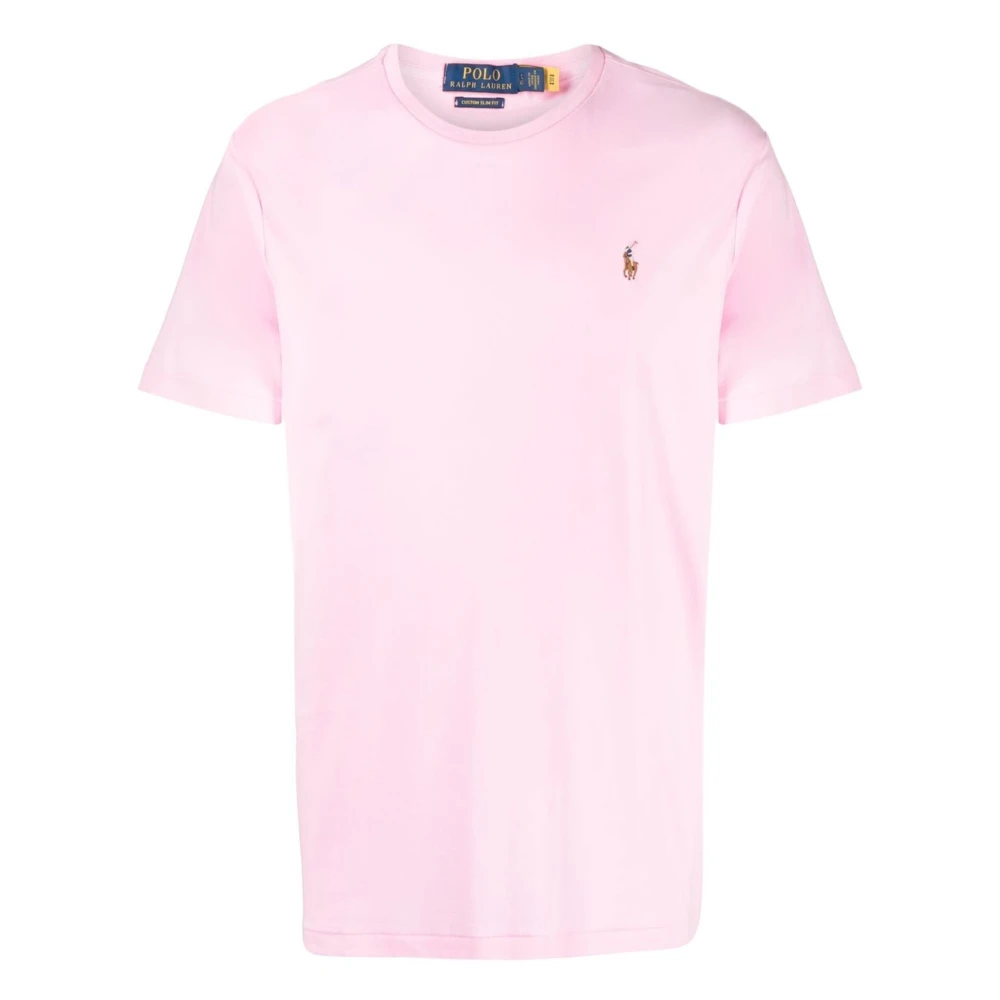 Polo Ralph Lauren Geborduurde Slim Fit Katoenen T-shirt Pink Heren