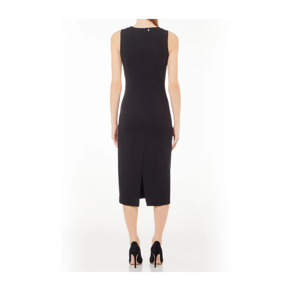 Liu Jo Elegante Zwarte Lange Jurk Black Dames