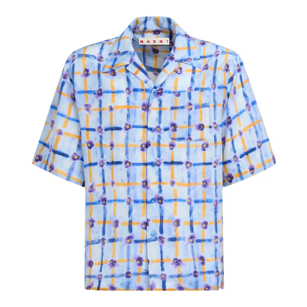 Marni Habotai silk bowling shirt with saraband print Multicolor Heren