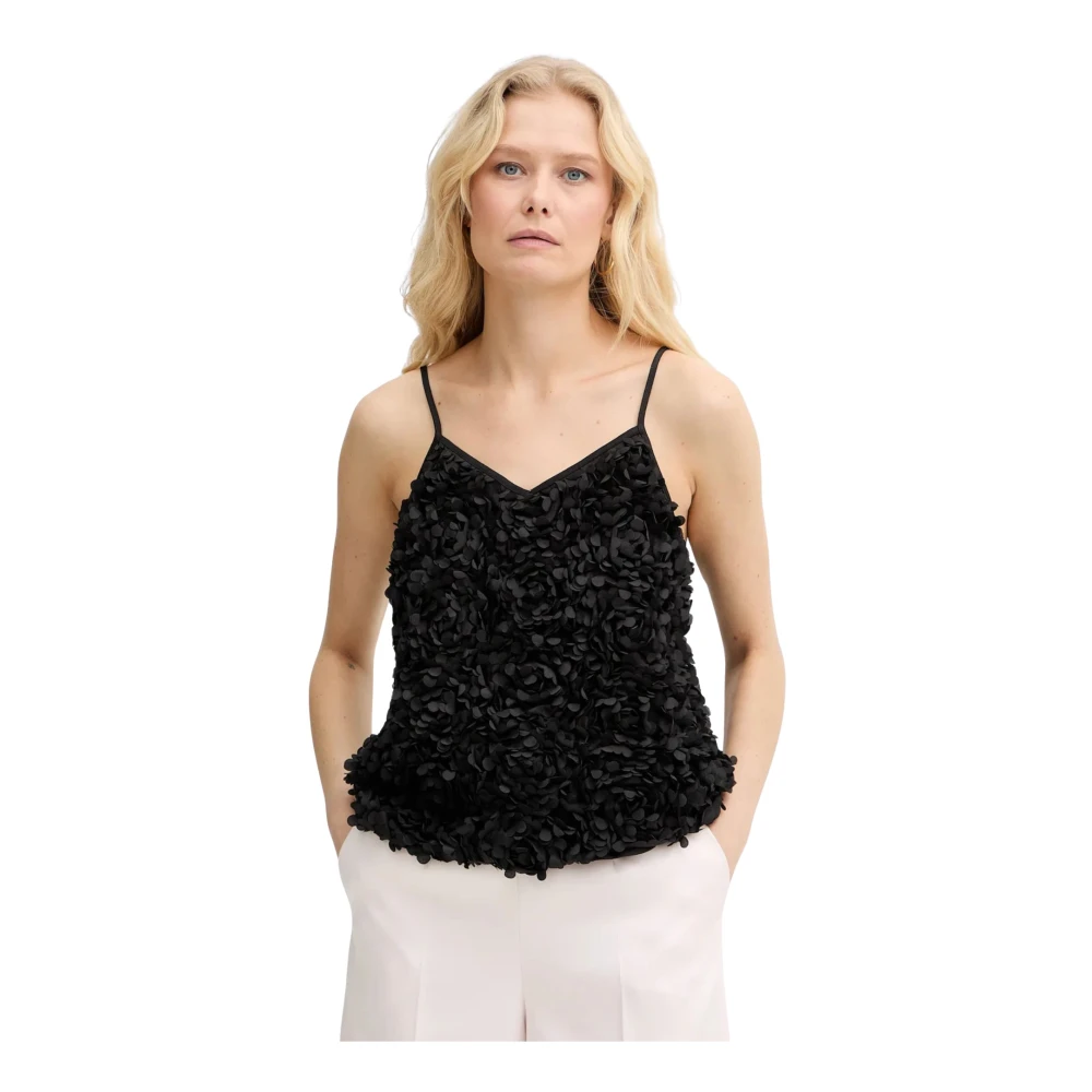 Twinset Black Sleeveless Tops, Female, Xl, Top