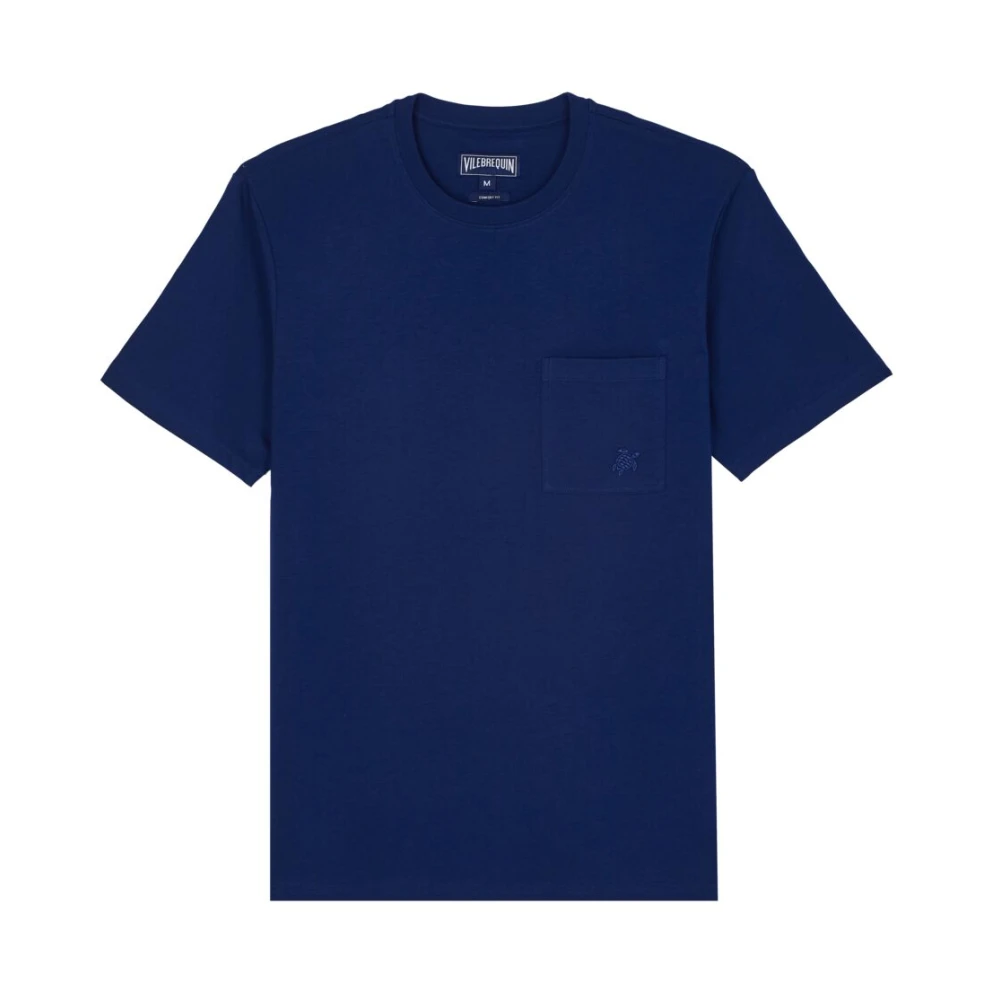 Vilebrequin Heren Biologisch Katoen Schildpad T-Shirt Blue Heren