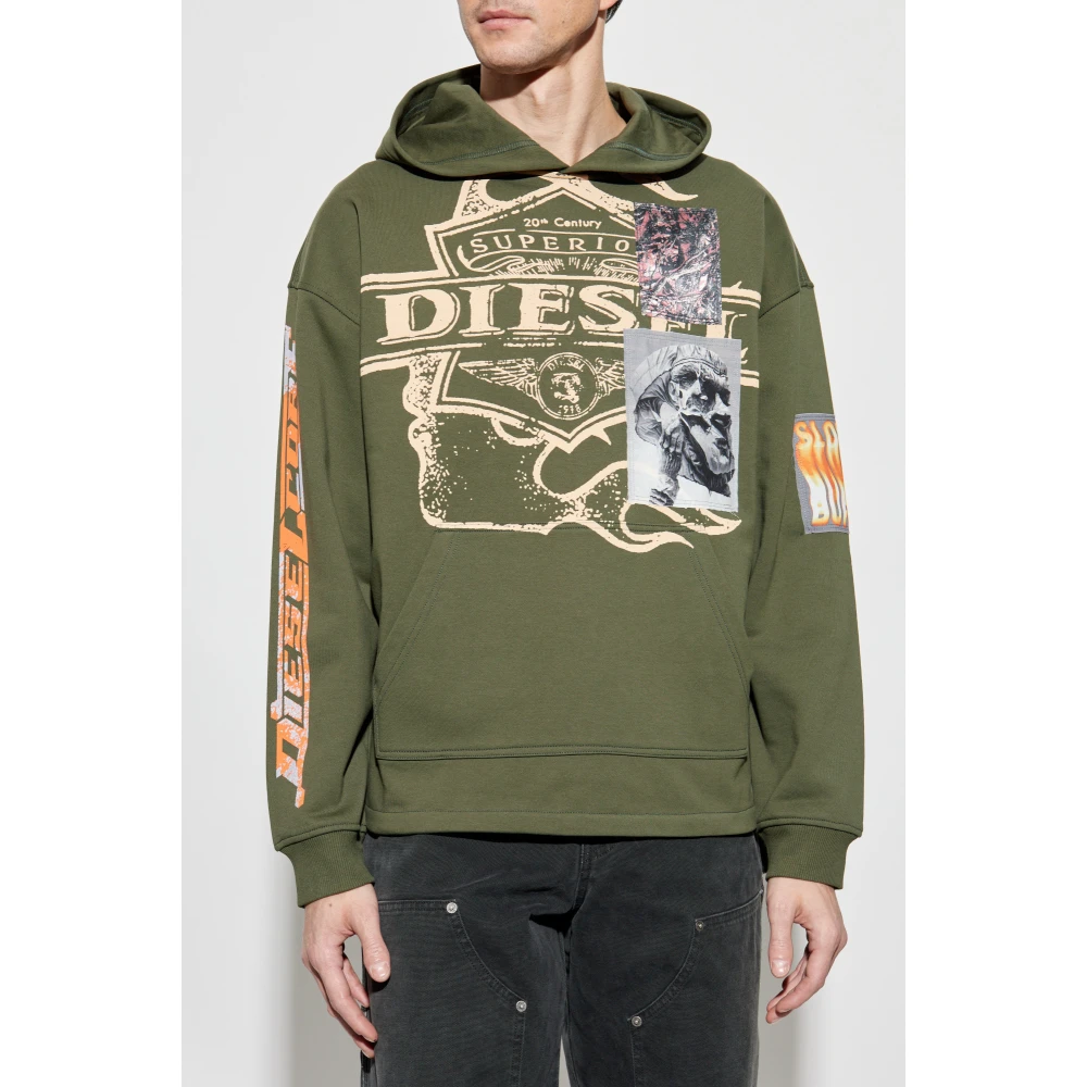 Diesel Hoodie S-Baxt-Hood-R1 Green Heren