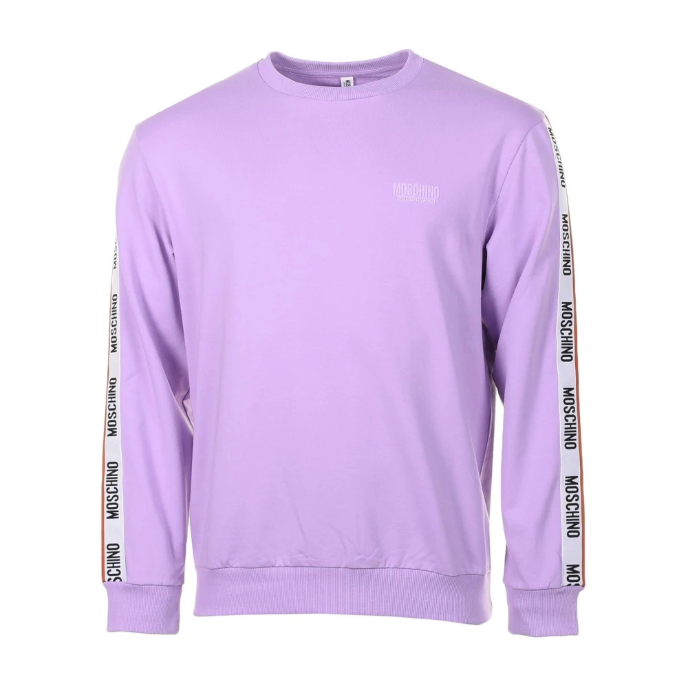 Moschino Logo Tape Arm Sweatshirt Purple Heren