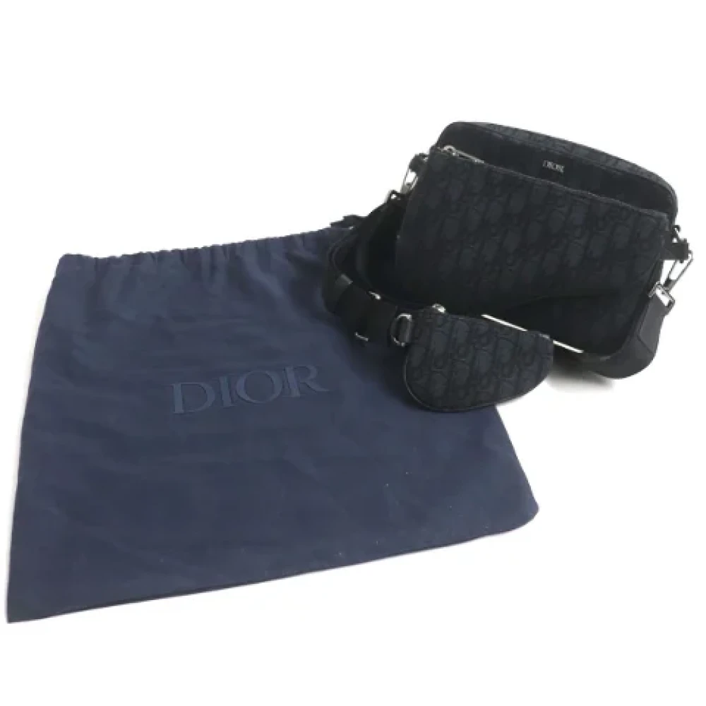 Dior Vintage Pre-owned Canvas dior-bags Black Heren