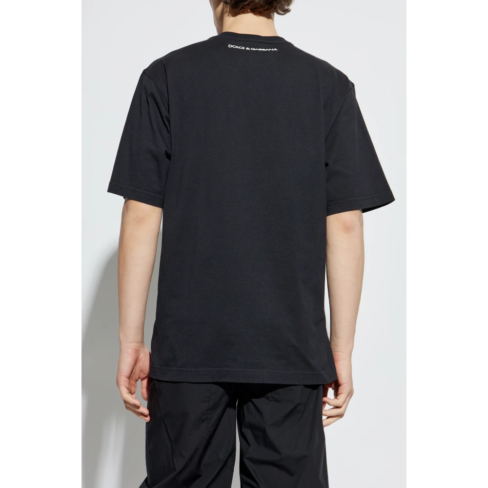 Dolce & Gabbana T-shirt met bedrukt logo Black Heren