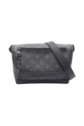 Pre-owned Pulse Monogram Eclipse Reverse Coated Canvas Leather Shoulder Bag
