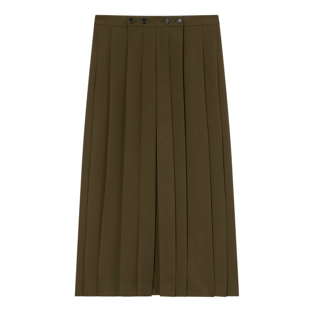 Pinko Women's Green Pleated Maxi Skirt - Midi Skirts - M - Skirts