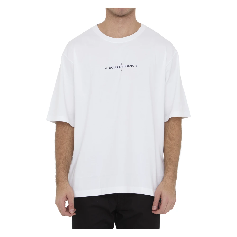 Dolce & Gabbana Wit Marina Print T-Shirt White Heren