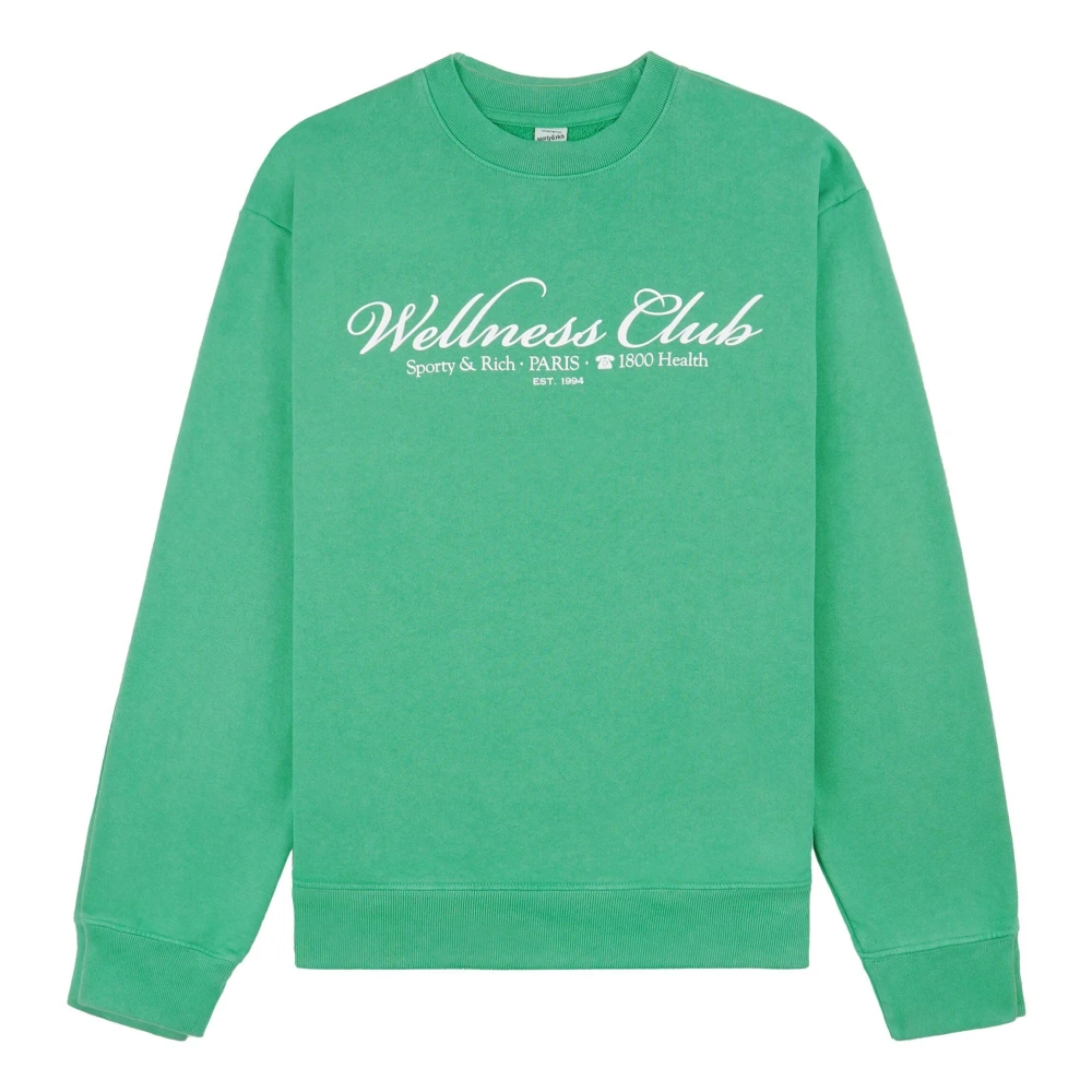 Sporty & Rich Crewneck Logo Sweatshirt Green Heren