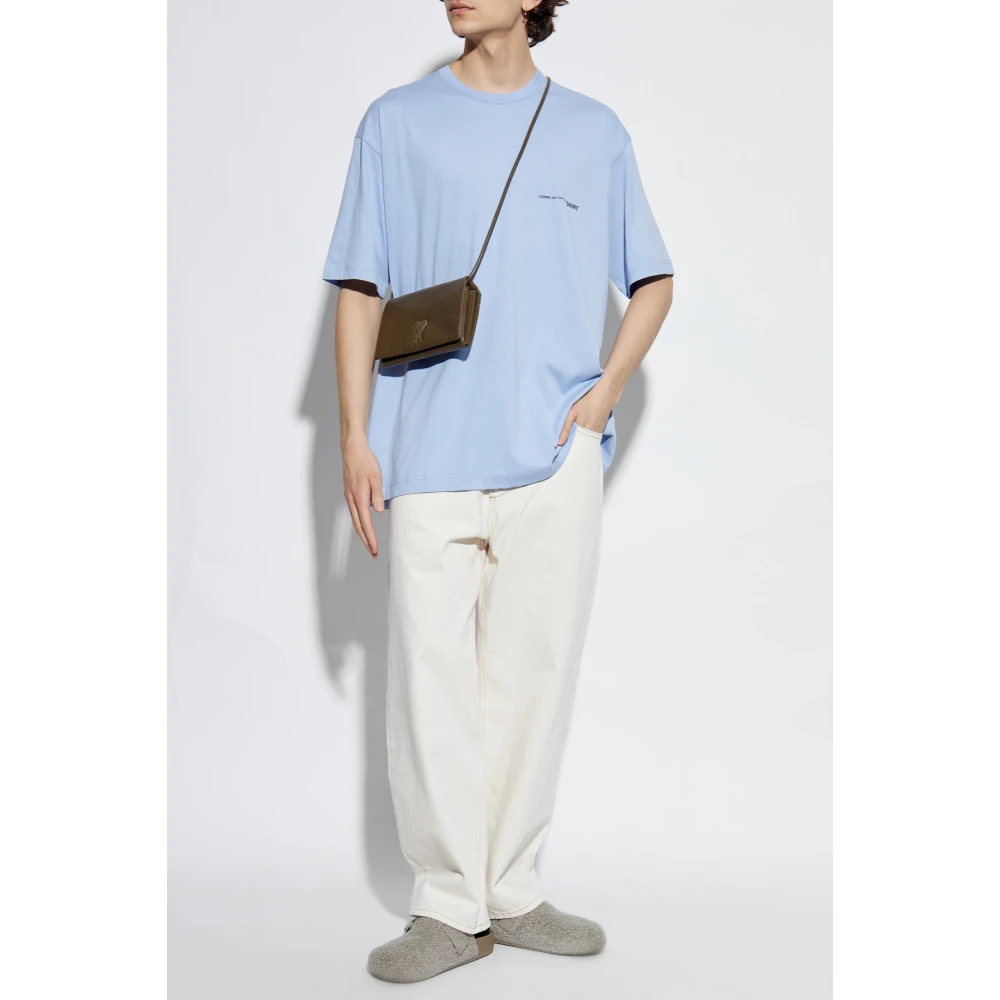 Comme des Garçons T-shirt met bedrukt logo Blue Heren