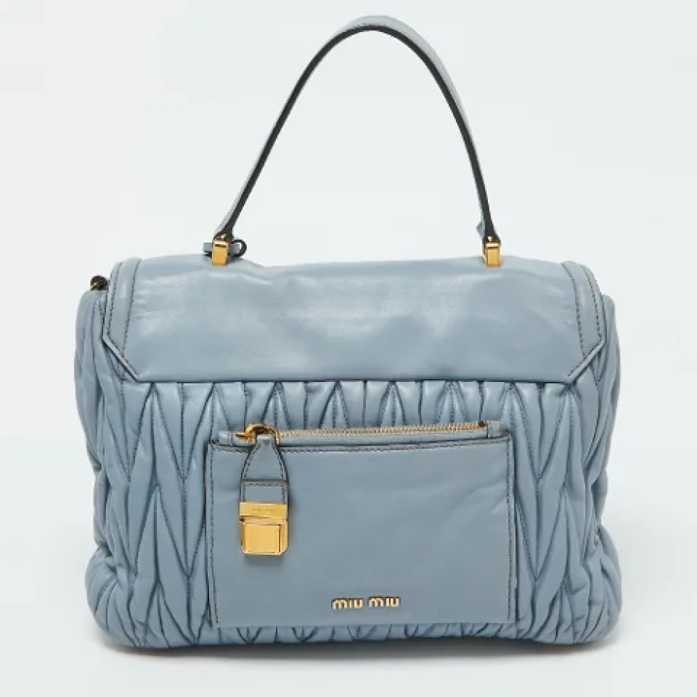 Miu Pre-owned Leather handbags Blue Dames
