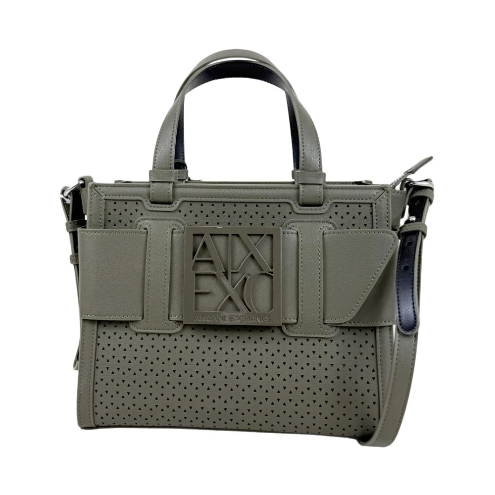 Armani Exchange Vrouw Groente Tassen Dames, Groen, One Size, Susy Laser Cut Tote M