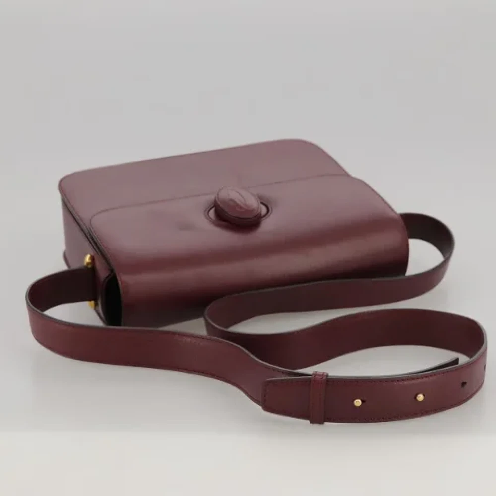 Cartier Vintage Pre-owned Leather shoulder-bags Red Dames