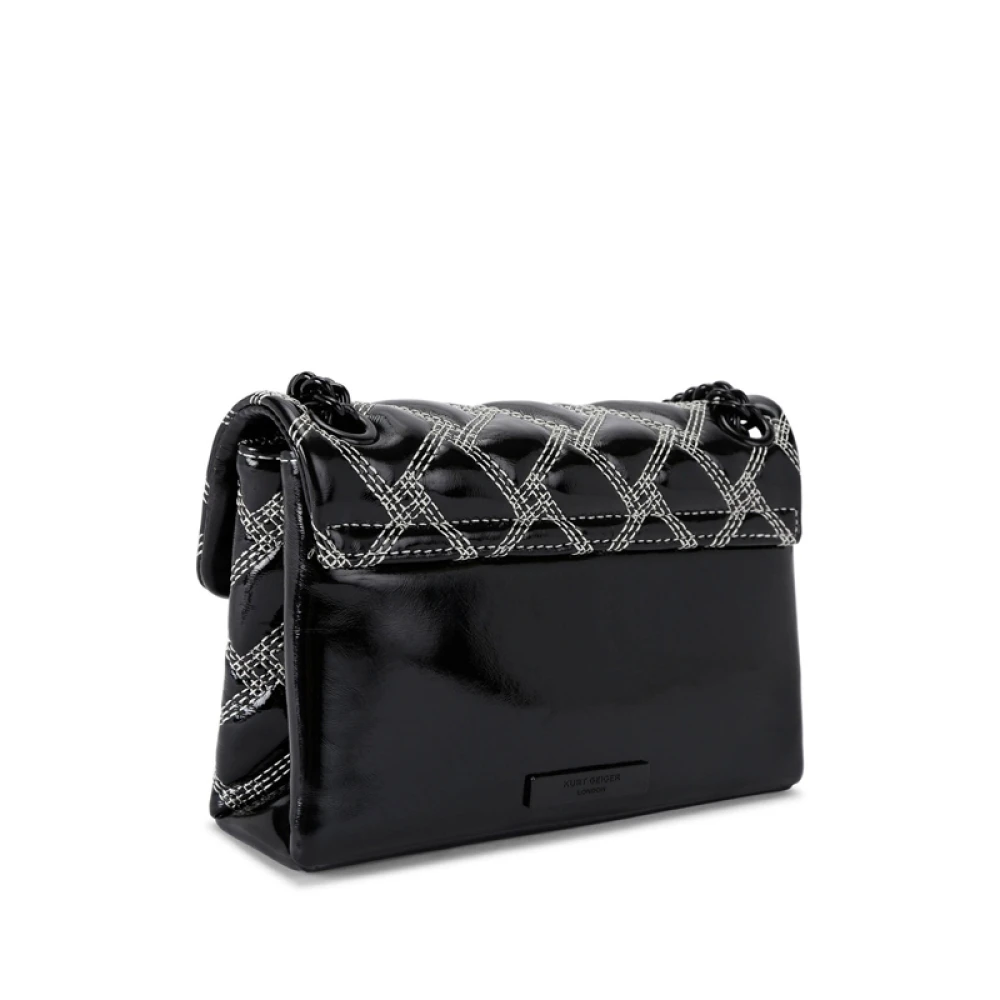 Kurt Geiger Zwarte Schoudertas met Kettingriem Black Dames
