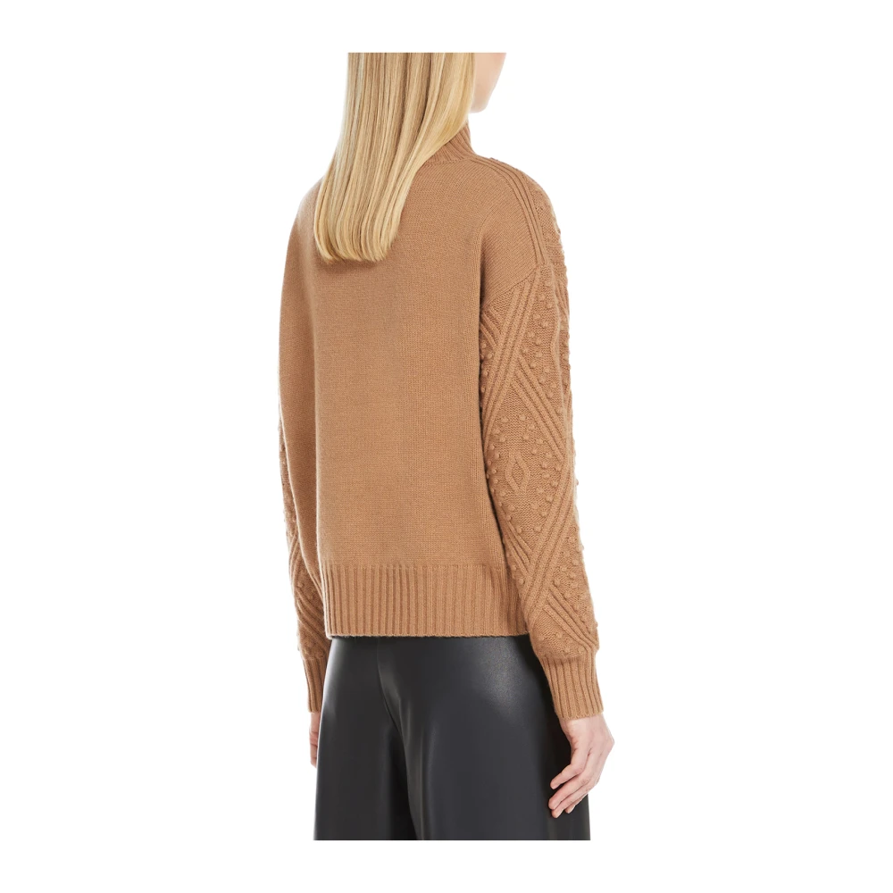 Max Mara Argyle Gebreide Trui Bruin Brown Dames