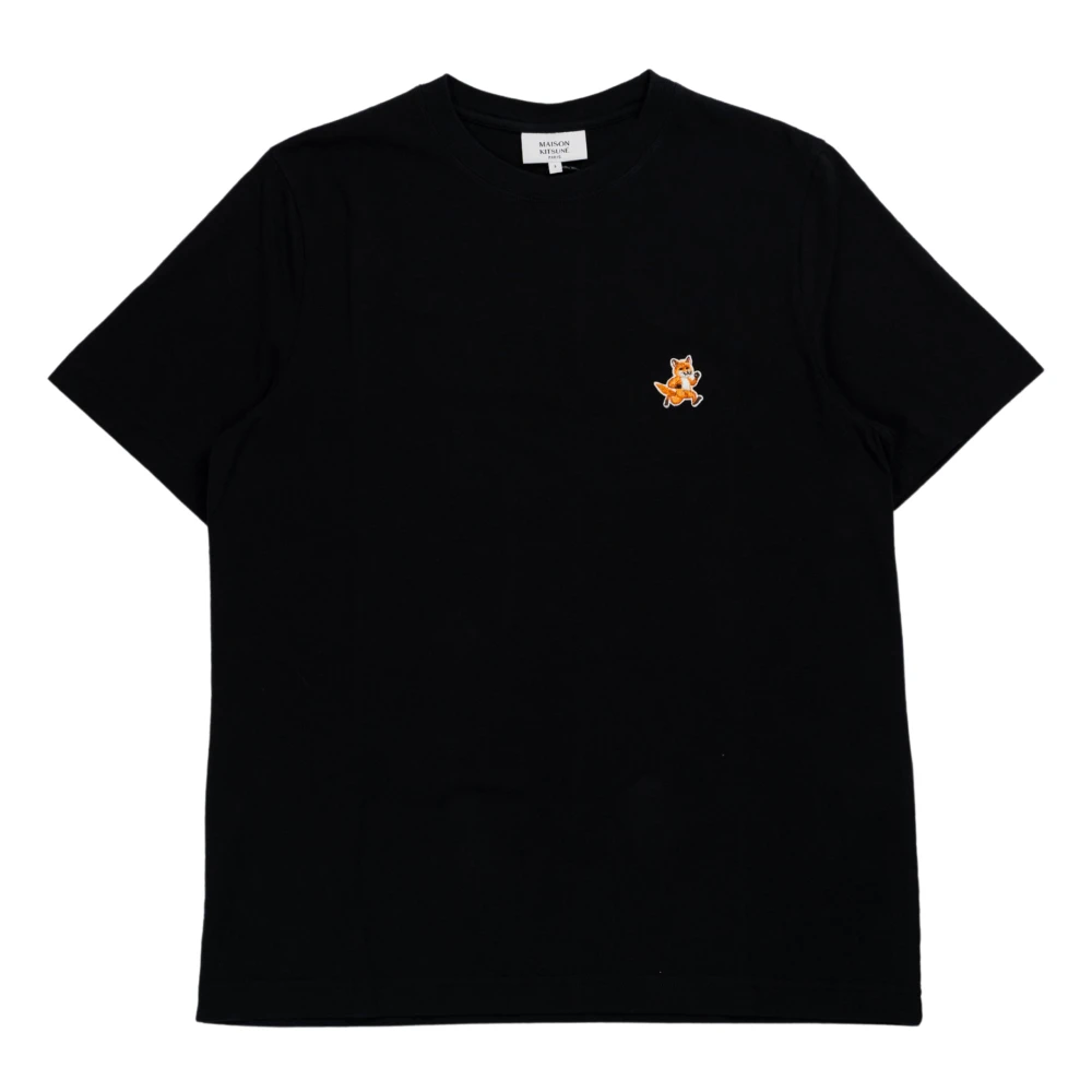 Maison Kitsuné Zwarte Speedy Fox Patch T-shirt Black Heren