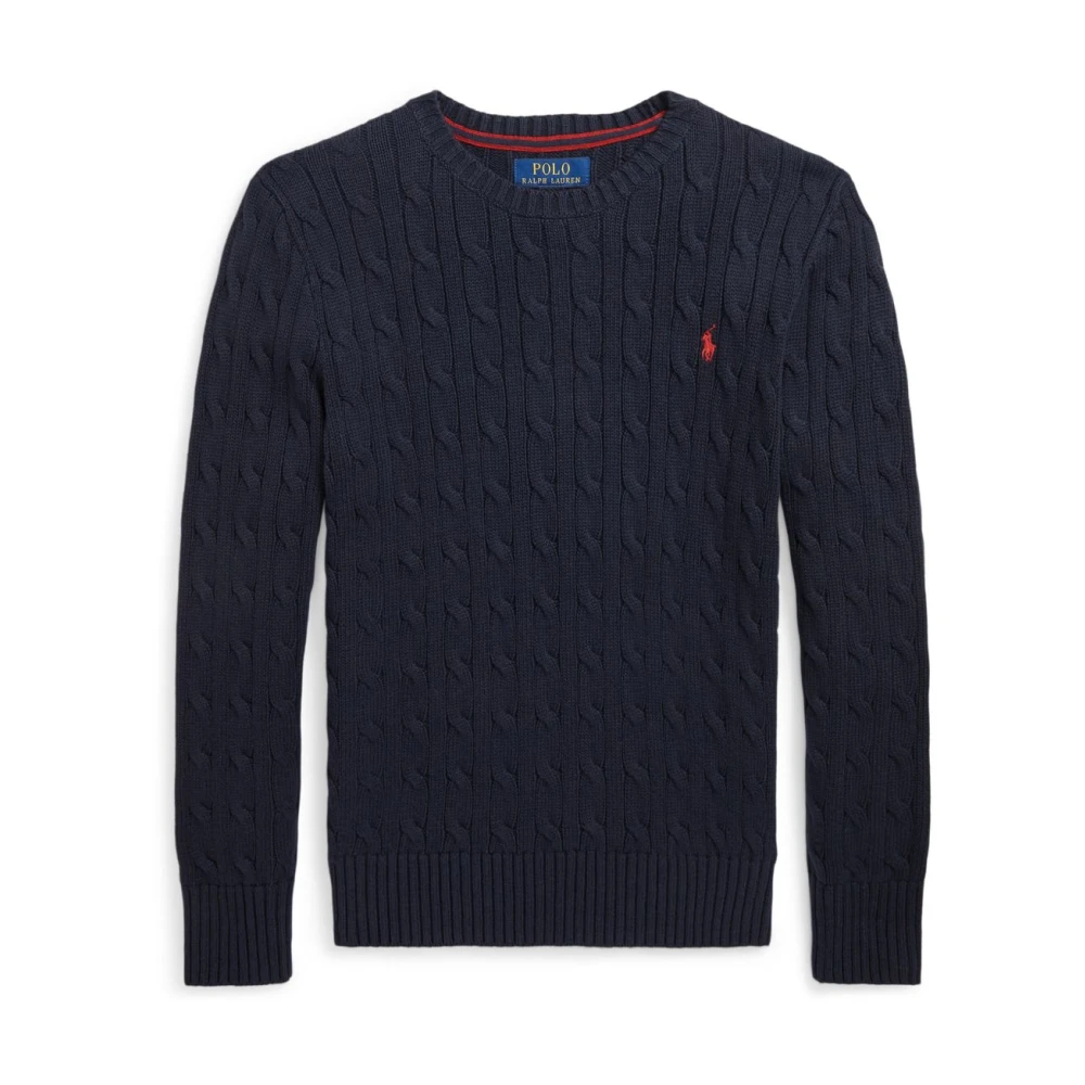 Polo Ralph Lauren Boys Blue Kids Knitwear, 6 Y, Embroidered Jumper With Pony Motif