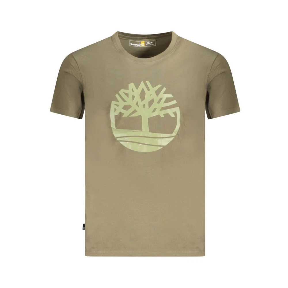 Timberland Men's Green Logo Print Crew Neck T-Shirt