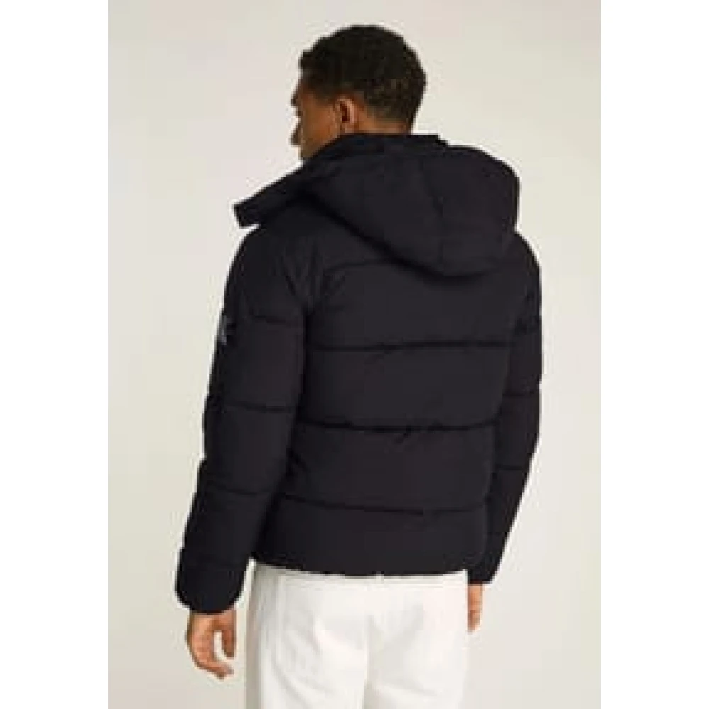 Calvin Klein Jeans Hooded Logo Jas Mannen Black Heren
