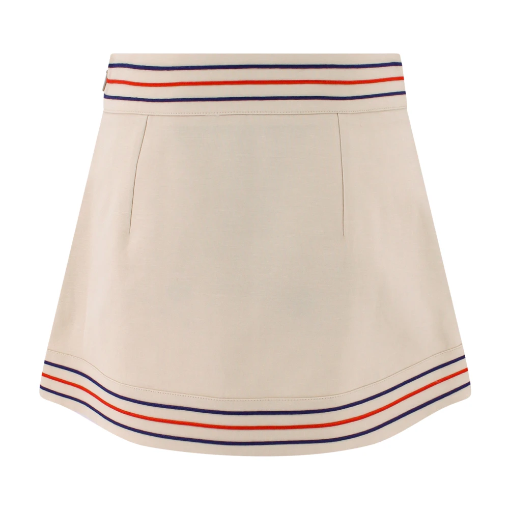 Gucci Linnen en Katoenen Mini Wikkelrok Beige Dames