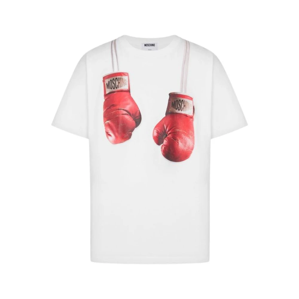 Moschino Unisex White Printed Cotton Jersey T-Shirt