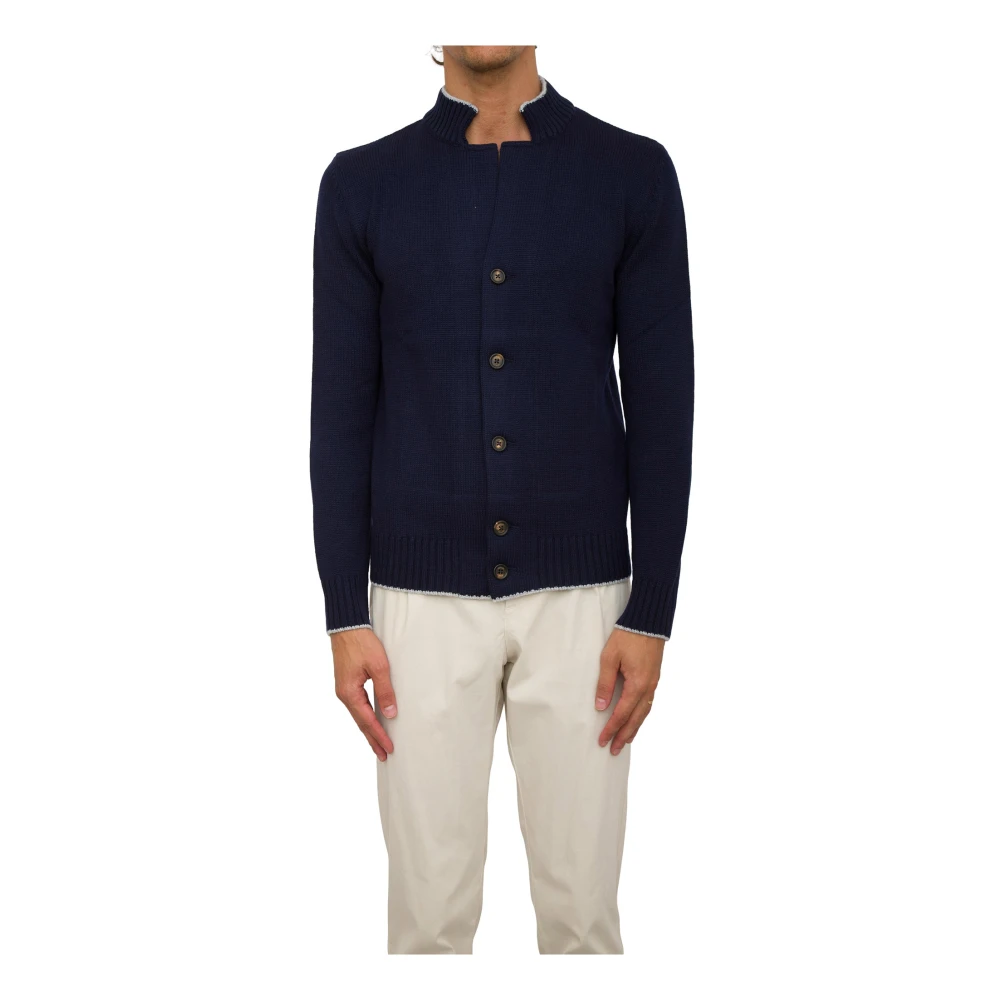 Eleventy Men's Blue Cardigans, L, Cardigan Jumper