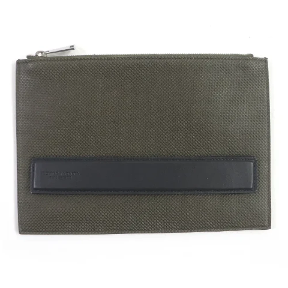 Bottega Veneta Vintage Pre-owned Leather clutches Green Dames