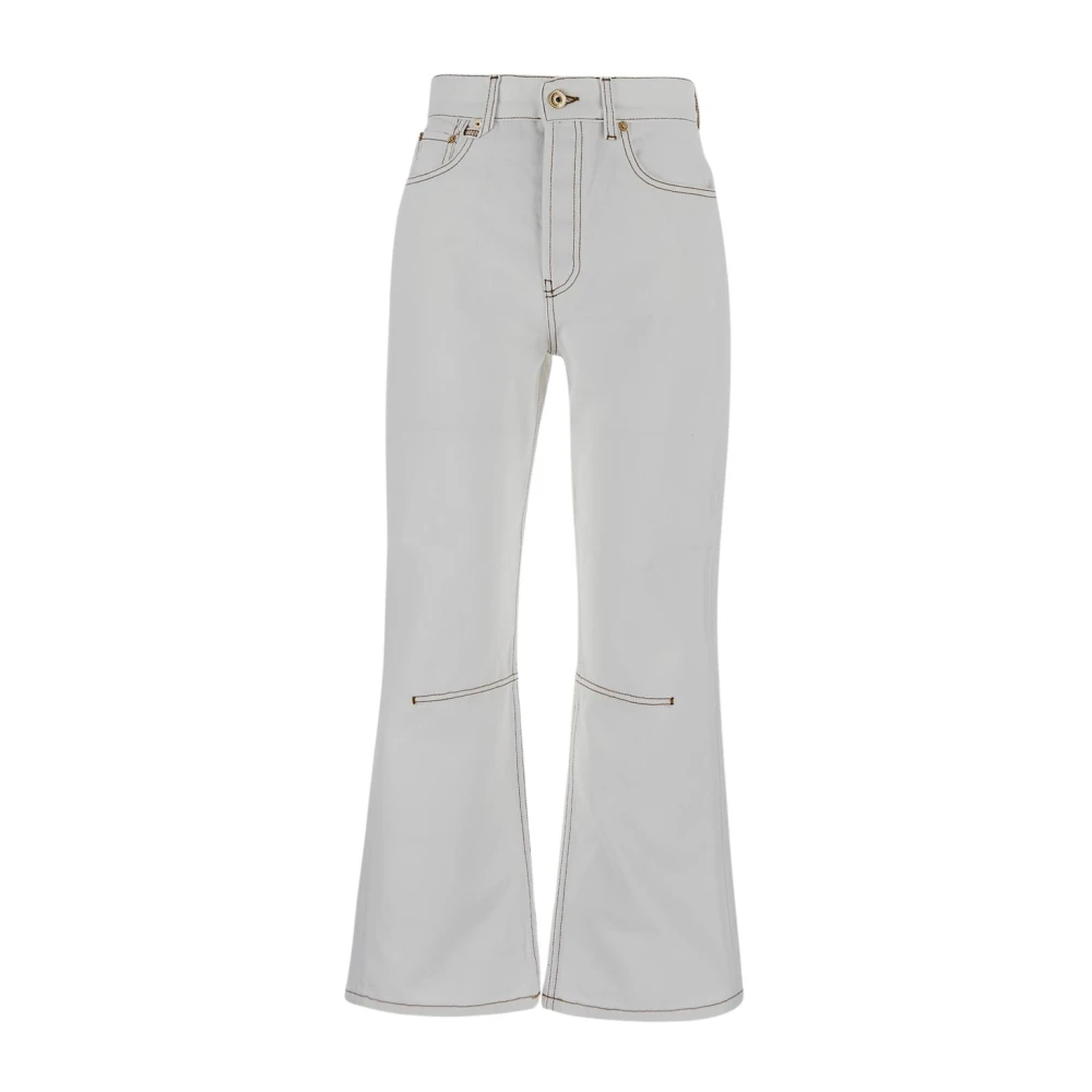 Jacquemus Flared Denim Court Jeans Beige Dames