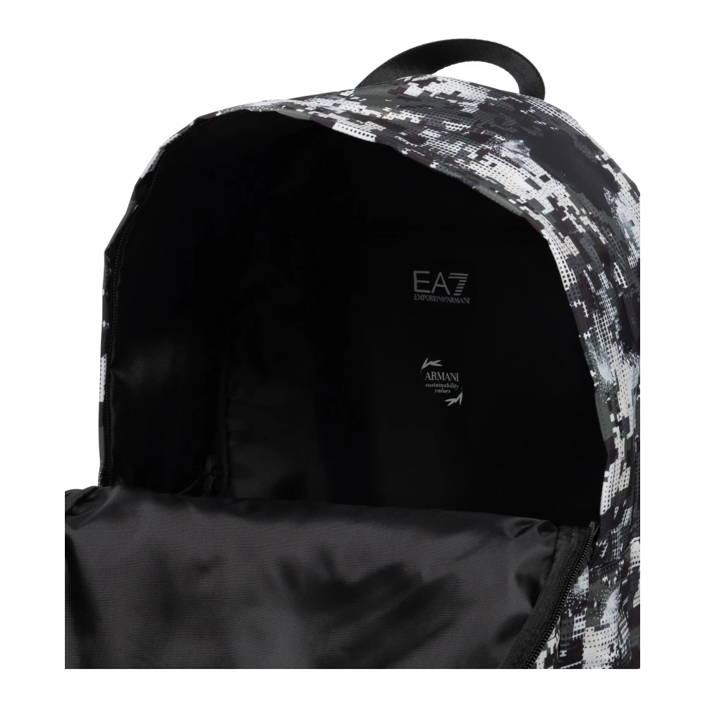Emporio Armani EA7 Abstract Multicolor Rits Rugzak Black Heren