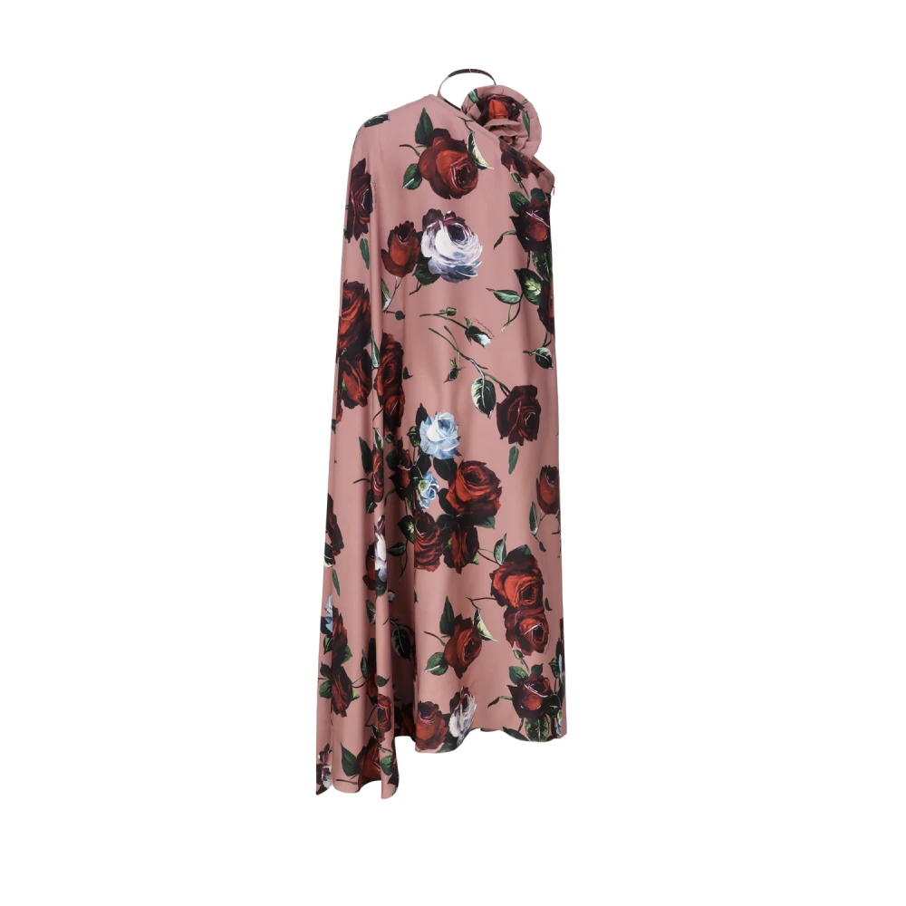 Dolce & Gabbana Roze Asymmetrische One-Shoulder Jurk Multicolor Dames