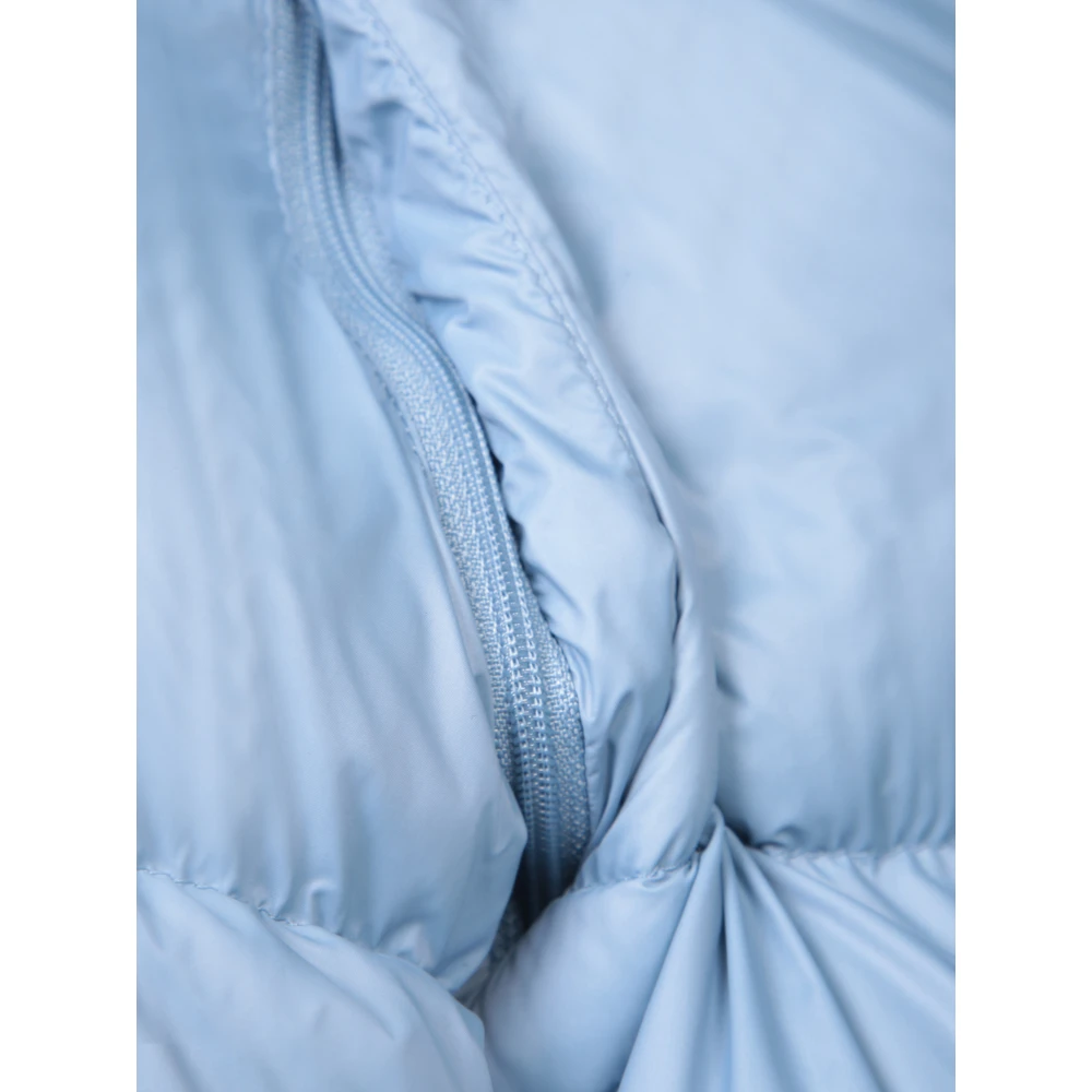 Moncler Lichtblauwe donsjas met omslagcapuchon Blue Heren