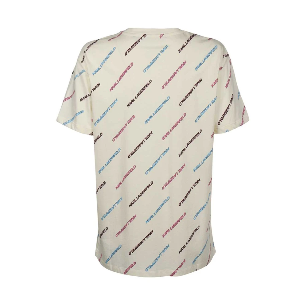 Karl Lagerfeld Logo Katoenen T-shirt Beige Dames