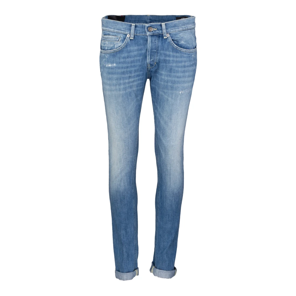 Dondup Skinny Fit Jeans met opgerolde manchetten Blue Dames