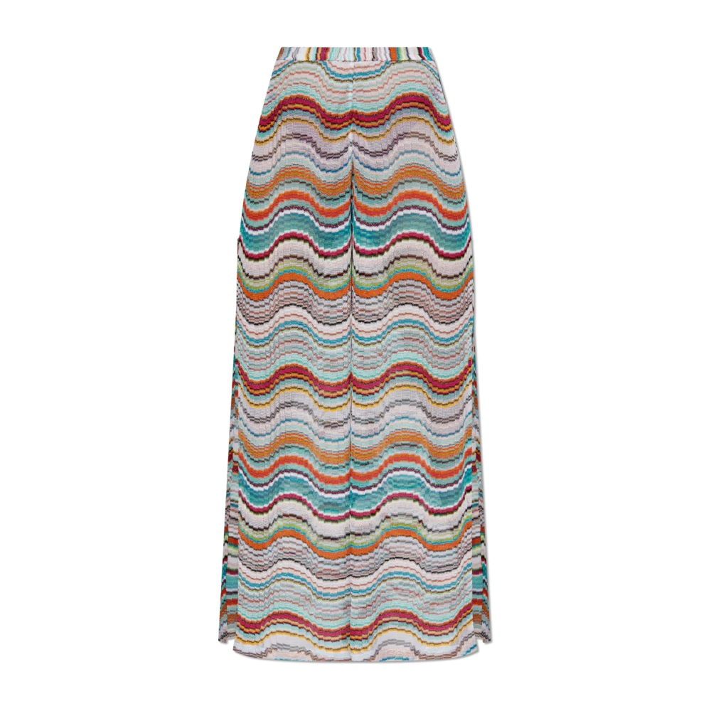 Missoni Women's Multicolor Beach Trousers With Lurex Thread - Wide Trousers - S - Trousers