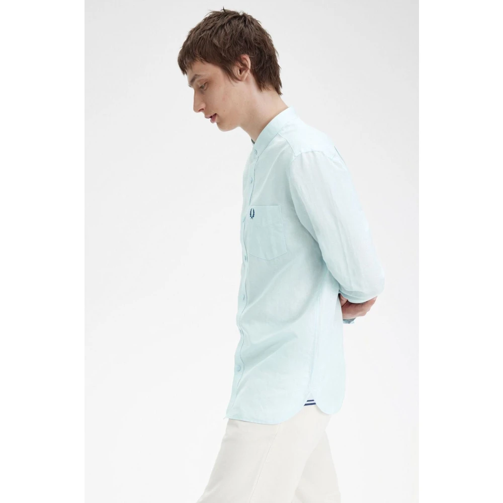 Fred Perry Casual Shirts Blue Heren